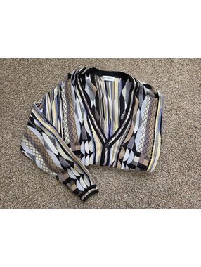 St. Croix Geometric Cardigan L | 90s V-Neck